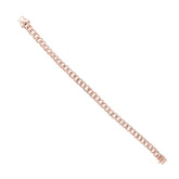0.98ct 14k Rose Gold Diamond Pave Chain Bracelet